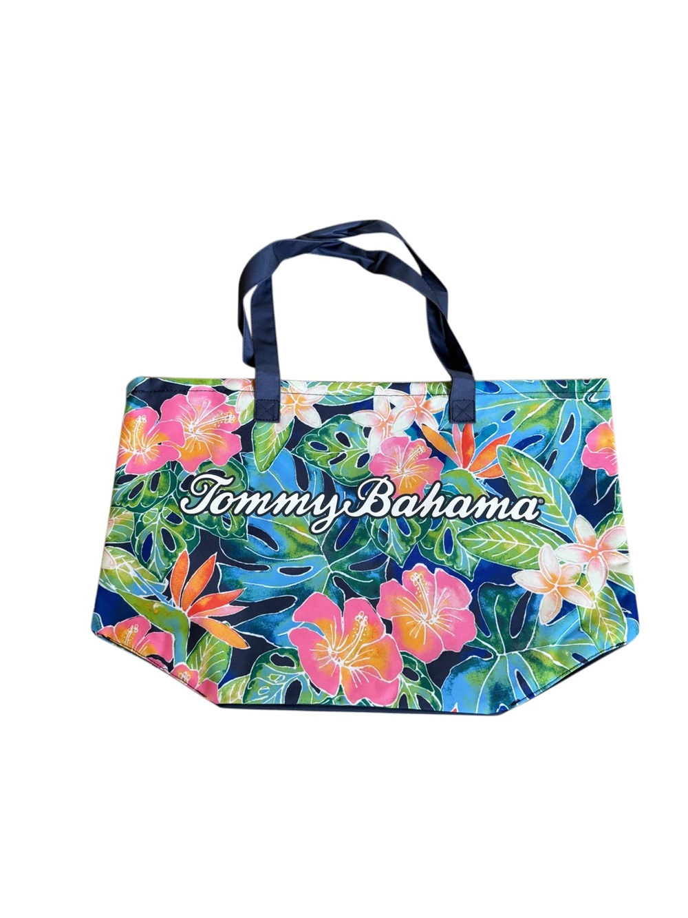 Tommy Bahama Large Tropical Print Floral Tote Bag Cruise Beach Vacation Resort